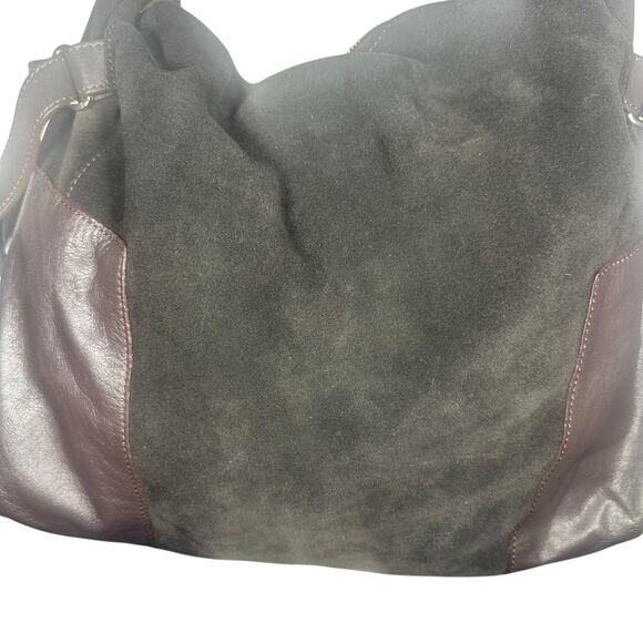 L.K. Bennett Brown Leather Suede Shoulder Bag Tote Slouchy Classic Elegant - Picture 12 of 13